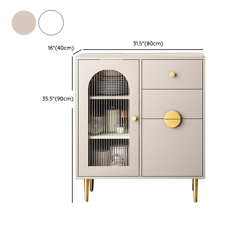 Armario de puertas de vidrio de buffet de aparador moderno con luces LED