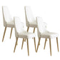 Glam Style Parsons Side Chair Leather White Indoor Dining Chair 4 Piece Set Clearhalo 'Dining Chairs' 'Dining Tables & Seating' 'dining_chair' 'furn' 'furn_dining_chair' 'Furniture' 'Kitchen & Dining Furniture' 6418319