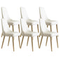 Glam Style Parsons Side Chair Leather White Indoor Dining Chair 6 Piece Set Clearhalo 'Dining Chairs' 'Dining Tables & Seating' 'dining_chair' 'furn' 'furn_dining_chair' 'Furniture' 'Kitchen & Dining Furniture' 6418321