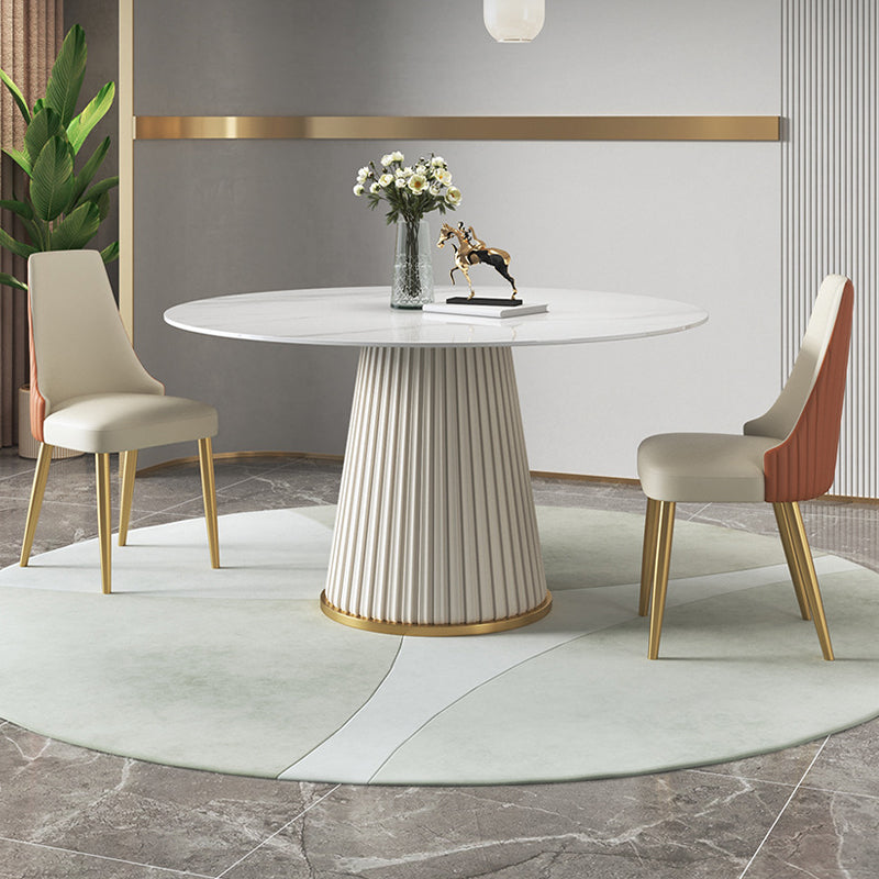 Glam Style Parsons Side Chair Leather White Indoor Dining Chair Clearhalo 'Dining Chairs' 'Dining Tables & Seating' 'dining_chair' 'furn' 'furn_dining_chair' 'Furniture' 'Kitchen & Dining Furniture' 6418328