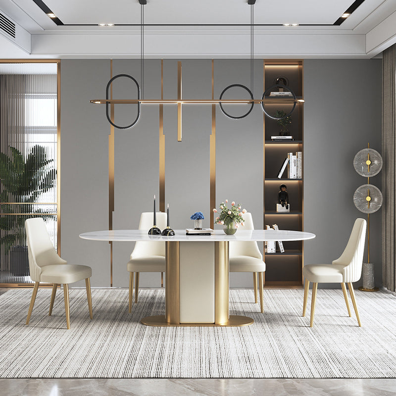 Glam Style Parsons Side Chair Leather White Indoor Dining Chair Clearhalo 'Dining Chairs' 'Dining Tables & Seating' 'dining_chair' 'furn' 'furn_dining_chair' 'Furniture' 'Kitchen & Dining Furniture' 6418330