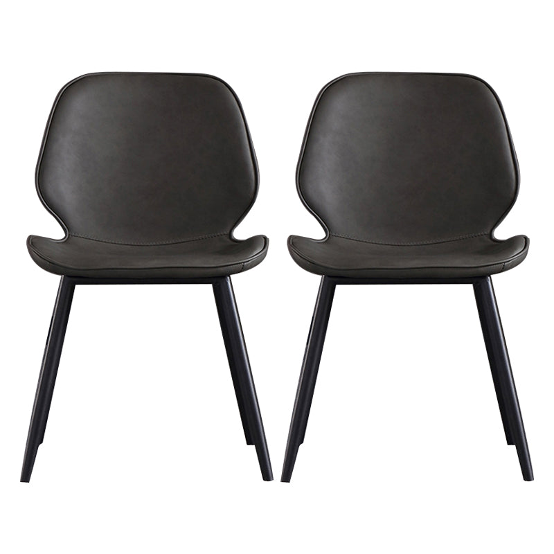 Contemporary Kitchen Dining Side Chair Wingback Armless Chair Grey 2 Piece Set Clearhalo 'Dining Chairs' 'Dining Tables & Seating' 'dining_chair' 'furn' 'furn_dining_chair' 'Furniture' 'Kitchen & Dining Furniture' 6418382