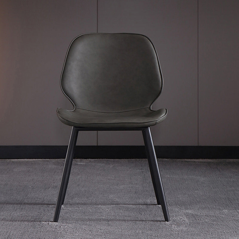 Contemporary Kitchen Dining Side Chair Wingback Armless Chair Grey 1 Piece Clearhalo 'Dining Chairs' 'Dining Tables & Seating' 'dining_chair' 'furn' 'furn_dining_chair' 'Furniture' 'Kitchen & Dining Furniture' 6418383