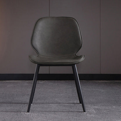 Contemporary Kitchen Dining Side Chair Wingback Armless Chair Grey 1 Piece Clearhalo 'Dining Chairs' 'Dining Tables & Seating' 'dining_chair' 'furn' 'furn_dining_chair' 'Furniture' 'Kitchen & Dining Furniture' 6418383