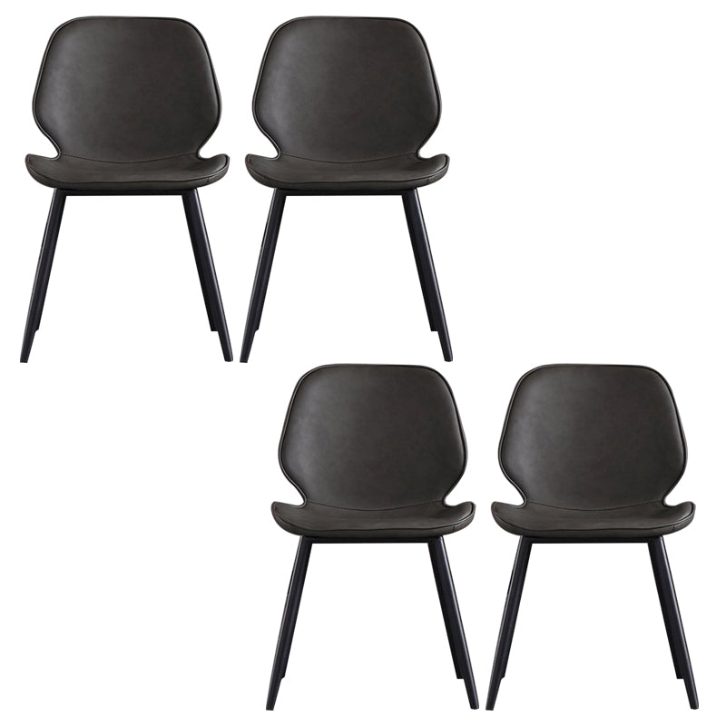 Contemporary Kitchen Dining Side Chair Wingback Armless Chair Grey 4 Piece Set Clearhalo 'Dining Chairs' 'Dining Tables & Seating' 'dining_chair' 'furn' 'furn_dining_chair' 'Furniture' 'Kitchen & Dining Furniture' 6418384