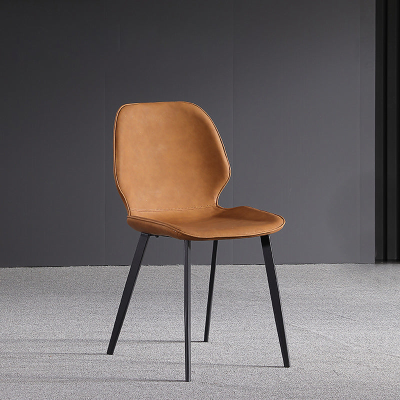 Contemporary Kitchen Dining Side Chair Wingback Armless Chair Yellow 1 Piece Clearhalo 'Dining Chairs' 'Dining Tables & Seating' 'dining_chair' 'furn' 'furn_dining_chair' 'Furniture' 'Kitchen & Dining Furniture' 6418385