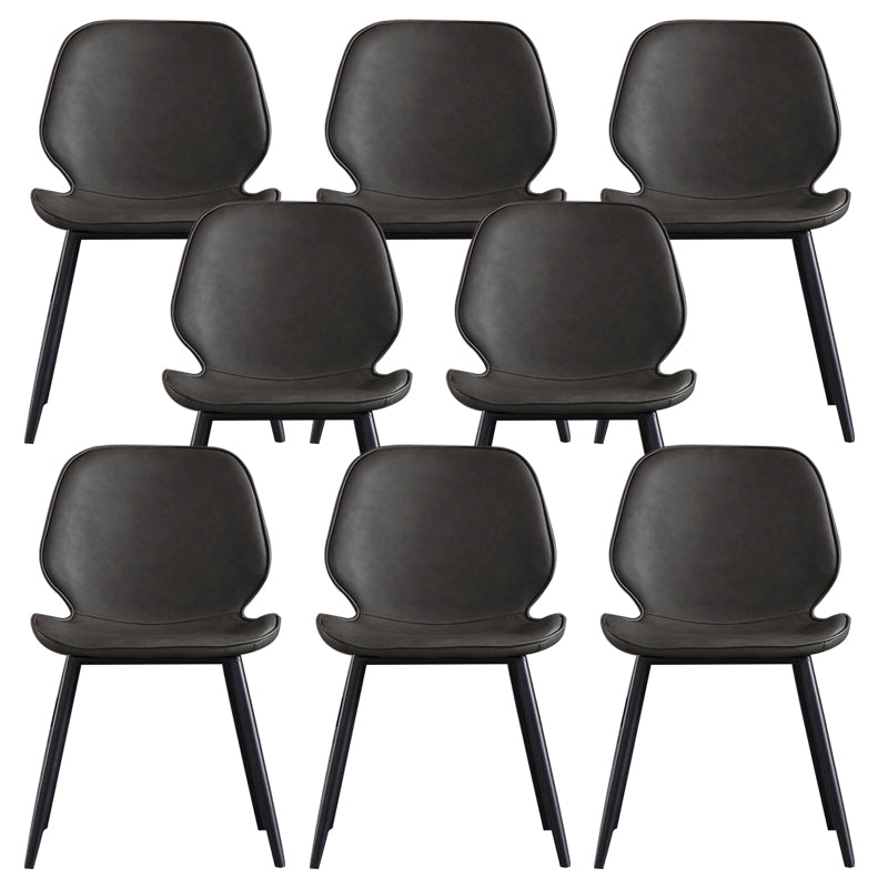 Contemporary Kitchen Dining Side Chair Wingback Armless Chair Grey 8 Piece Set Clearhalo 'Dining Chairs' 'Dining Tables & Seating' 'dining_chair' 'furn' 'furn_dining_chair' 'Furniture' 'Kitchen & Dining Furniture' 6418387