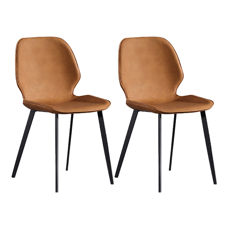 Contemporary Kitchen Dining Side Chair Wingback Armless Chair Yellow 2 Piece Set Clearhalo 'Dining Chairs' 'Dining Tables & Seating' 'dining_chair' 'furn' 'furn_dining_chair' 'Furniture' 'Kitchen & Dining Furniture' 6418390