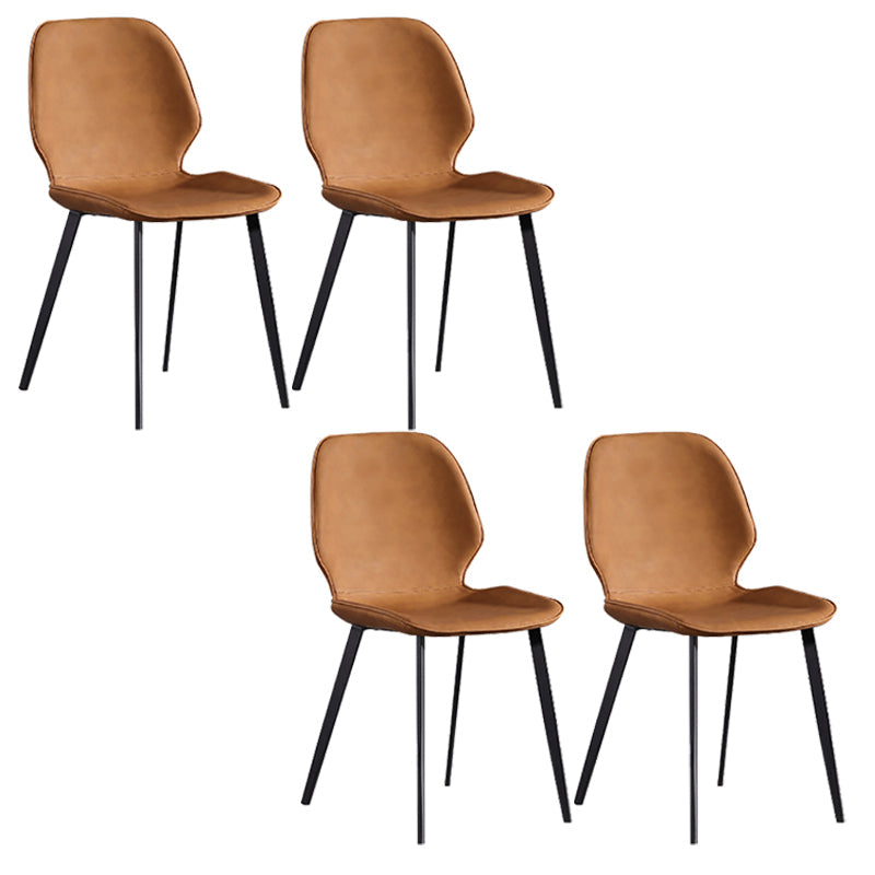 Contemporary Kitchen Dining Side Chair Wingback Armless Chair Yellow 4 Piece Set Clearhalo 'Dining Chairs' 'Dining Tables & Seating' 'dining_chair' 'furn' 'furn_dining_chair' 'Furniture' 'Kitchen & Dining Furniture' 6418391