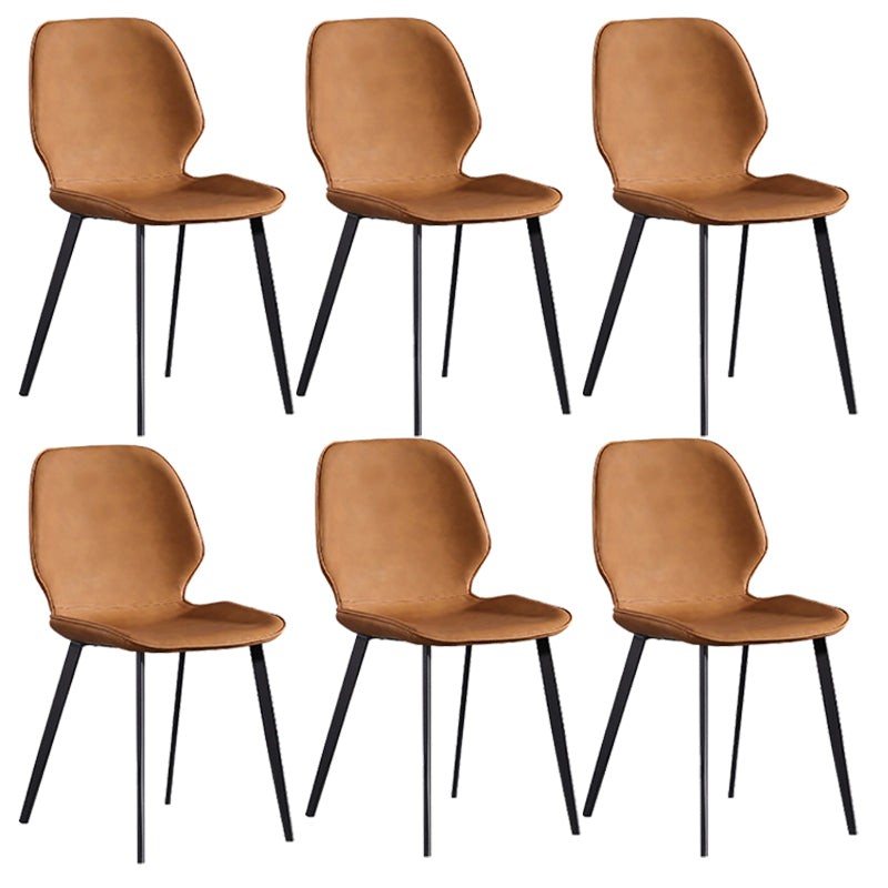 Contemporary Kitchen Dining Side Chair Wingback Armless Chair Yellow 6 Piece Set Clearhalo 'Dining Chairs' 'Dining Tables & Seating' 'dining_chair' 'furn' 'furn_dining_chair' 'Furniture' 'Kitchen & Dining Furniture' 6418394
