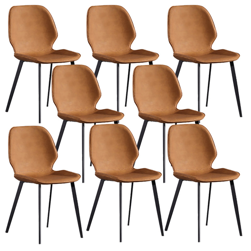 Contemporary Kitchen Dining Side Chair Wingback Armless Chair Yellow 8 Piece Set Clearhalo 'Dining Chairs' 'Dining Tables & Seating' 'dining_chair' 'furn' 'furn_dining_chair' 'Furniture' 'Kitchen & Dining Furniture' 6418396