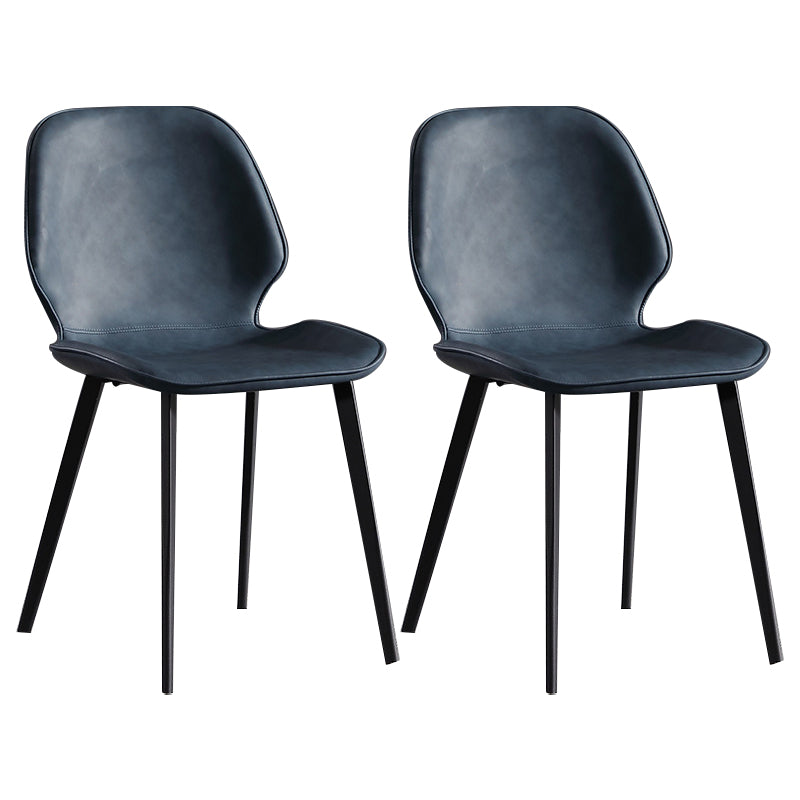 Contemporary Kitchen Dining Side Chair Wingback Armless Chair Blue 2 Piece Set Clearhalo 'Dining Chairs' 'Dining Tables & Seating' 'dining_chair' 'furn' 'furn_dining_chair' 'Furniture' 'Kitchen & Dining Furniture' 6418398
