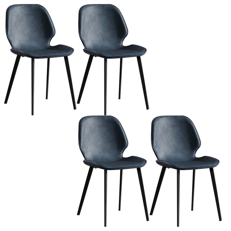 Contemporary Kitchen Dining Side Chair Wingback Armless Chair Blue 4 Piece Set Clearhalo 'Dining Chairs' 'Dining Tables & Seating' 'dining_chair' 'furn' 'furn_dining_chair' 'Furniture' 'Kitchen & Dining Furniture' 6418399