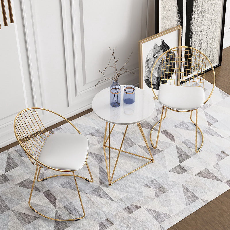 Metal Kitchen Dining Arm Chairs Glam Upholstered Dining Chairs Clearhalo 'Dining Chairs' 'Dining Tables & Seating' 'dining_chair' 'furn' 'furn_dining_chair' 'Furniture' 'Kitchen & Dining Furniture' 6418405
