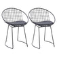 Metal Kitchen Dining Arm Chairs Glam Upholstered Dining Chairs Black 2 Piece Set Black Clearhalo 'Dining Chairs' 'Dining Tables & Seating' 'dining_chair' 'furn' 'furn_dining_chair' 'Furniture' 'Kitchen & Dining Furniture' 6418406