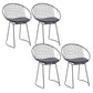 Metal Kitchen Dining Arm Chairs Glam Upholstered Dining Chairs Black 4 Piece Set Black Clearhalo 'Dining Chairs' 'Dining Tables & Seating' 'dining_chair' 'furn' 'furn_dining_chair' 'Furniture' 'Kitchen & Dining Furniture' 6418407