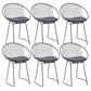 Metal Kitchen Dining Arm Chairs Glam Upholstered Dining Chairs Black 6 Piece Set Black Clearhalo 'Dining Chairs' 'Dining Tables & Seating' 'dining_chair' 'furn' 'furn_dining_chair' 'Furniture' 'Kitchen & Dining Furniture' 6418410