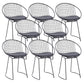 Metal Kitchen Dining Arm Chairs Glam Upholstered Dining Chairs Black 8 Piece Set Black Clearhalo 'Dining Chairs' 'Dining Tables & Seating' 'dining_chair' 'furn' 'furn_dining_chair' 'Furniture' 'Kitchen & Dining Furniture' 6418412