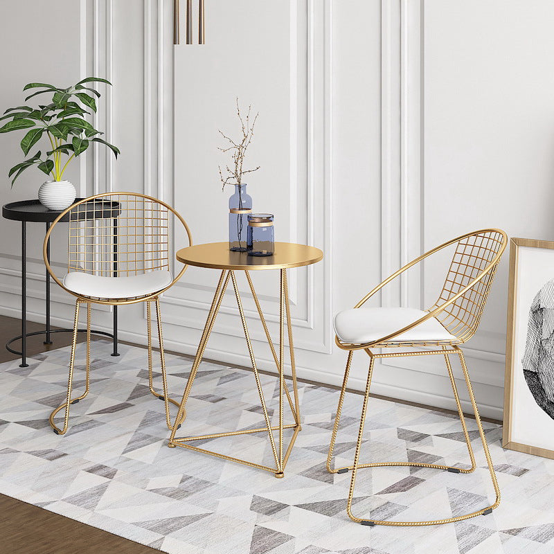 Metal Kitchen Dining Arm Chairs Glam Upholstered Dining Chairs Clearhalo 'Dining Chairs' 'Dining Tables & Seating' 'dining_chair' 'furn' 'furn_dining_chair' 'Furniture' 'Kitchen & Dining Furniture' 6418413