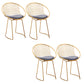 Metal Kitchen Dining Arm Chairs Glam Upholstered Dining Chairs Gray 4 Piece Set Brass Gold Clearhalo 'Dining Chairs' 'Dining Tables & Seating' 'dining_chair' 'furn' 'furn_dining_chair' 'Furniture' 'Kitchen & Dining Furniture' 6418418