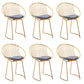 Metal Kitchen Dining Arm Chairs Glam Upholstered Dining Chairs Gray 6 Piece Set Brass Gold Clearhalo 'Dining Chairs' 'Dining Tables & Seating' 'dining_chair' 'furn' 'furn_dining_chair' 'Furniture' 'Kitchen & Dining Furniture' 6418420