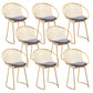 Metal Kitchen Dining Arm Chairs Glam Upholstered Dining Chairs Gray 8 Piece Set Brass Gold Clearhalo 'Dining Chairs' 'Dining Tables & Seating' 'dining_chair' 'furn' 'furn_dining_chair' 'Furniture' 'Kitchen & Dining Furniture' 6418421