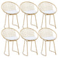 Metal Kitchen Dining Arm Chairs Glam Upholstered Dining Chairs White 6 Piece Set Brass Gold Clearhalo 'Dining Chairs' 'Dining Tables & Seating' 'dining_chair' 'furn' 'furn_dining_chair' 'Furniture' 'Kitchen & Dining Furniture' 6418426