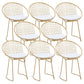 Metal Kitchen Dining Arm Chairs Glam Upholstered Dining Chairs White 8 Piece Set Brass Gold Clearhalo 'Dining Chairs' 'Dining Tables & Seating' 'dining_chair' 'furn' 'furn_dining_chair' 'Furniture' 'Kitchen & Dining Furniture' 6418427