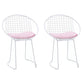 Metal Kitchen Dining Arm Chairs Glam Upholstered Dining Chairs Pink 2 Piece Set White Clearhalo 'Dining Chairs' 'Dining Tables & Seating' 'dining_chair' 'furn' 'furn_dining_chair' 'Furniture' 'Kitchen & Dining Furniture' 6418429