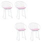 Metal Kitchen Dining Arm Chairs Glam Upholstered Dining Chairs Pink 4 Piece Set White Clearhalo 'Dining Chairs' 'Dining Tables & Seating' 'dining_chair' 'furn' 'furn_dining_chair' 'Furniture' 'Kitchen & Dining Furniture' 6418430