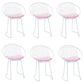 Metal Kitchen Dining Arm Chairs Glam Upholstered Dining Chairs Pink 6 Piece Set White Clearhalo 'Dining Chairs' 'Dining Tables & Seating' 'dining_chair' 'furn' 'furn_dining_chair' 'Furniture' 'Kitchen & Dining Furniture' 6418431