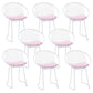 Metal Kitchen Dining Arm Chairs Glam Upholstered Dining Chairs Pink 8 Piece Set White Clearhalo 'Dining Chairs' 'Dining Tables & Seating' 'dining_chair' 'furn' 'furn_dining_chair' 'Furniture' 'Kitchen & Dining Furniture' 6418432