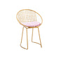 Metal Kitchen Dining Arm Chairs Glam Upholstered Dining Chairs Pink 1 Piece Brass Gold Clearhalo 'Dining Chairs' 'Dining Tables & Seating' 'dining_chair' 'furn' 'furn_dining_chair' 'Furniture' 'Kitchen & Dining Furniture' 6418433