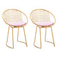 Metal Kitchen Dining Arm Chairs Glam Upholstered Dining Chairs Pink 2 Piece Set Brass Gold Clearhalo 'Dining Chairs' 'Dining Tables & Seating' 'dining_chair' 'furn' 'furn_dining_chair' 'Furniture' 'Kitchen & Dining Furniture' 6418434