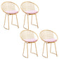 Metal Kitchen Dining Arm Chairs Glam Upholstered Dining Chairs Pink 4 Piece Set Brass Gold Clearhalo 'Dining Chairs' 'Dining Tables & Seating' 'dining_chair' 'furn' 'furn_dining_chair' 'Furniture' 'Kitchen & Dining Furniture' 6418435
