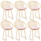 Metal Kitchen Dining Arm Chairs Glam Upholstered Dining Chairs Pink 6 Piece Set Brass Gold Clearhalo 'Dining Chairs' 'Dining Tables & Seating' 'dining_chair' 'furn' 'furn_dining_chair' 'Furniture' 'Kitchen & Dining Furniture' 6418436