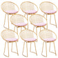 Metal Kitchen Dining Arm Chairs Glam Upholstered Dining Chairs Pink 8 Piece Set Brass Gold Clearhalo 'Dining Chairs' 'Dining Tables & Seating' 'dining_chair' 'furn' 'furn_dining_chair' 'Furniture' 'Kitchen & Dining Furniture' 6418437