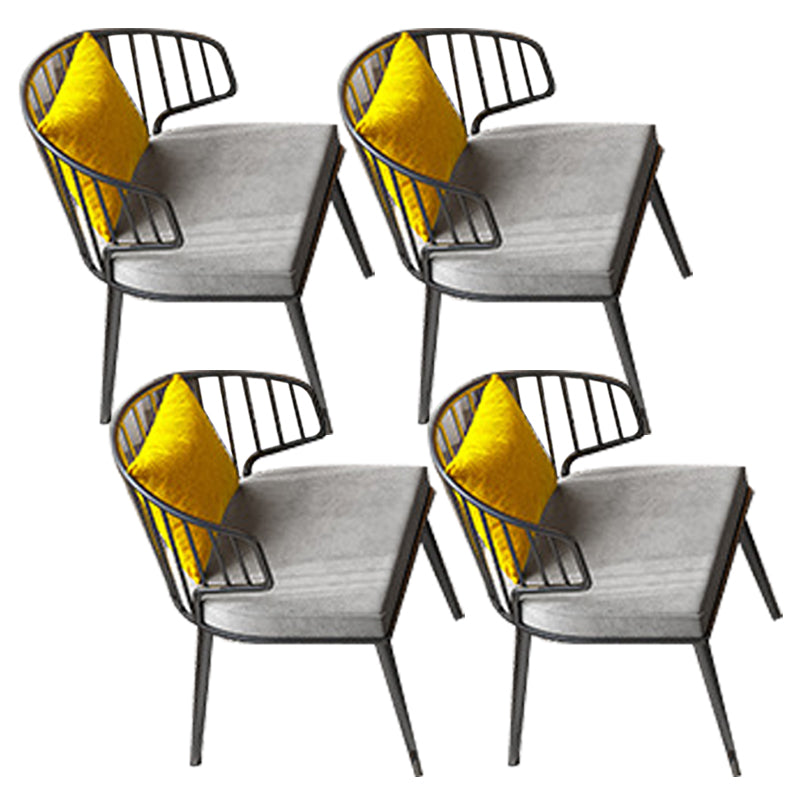 Sillas de comedor tapizadas grises sillas de brazo de metal windsor