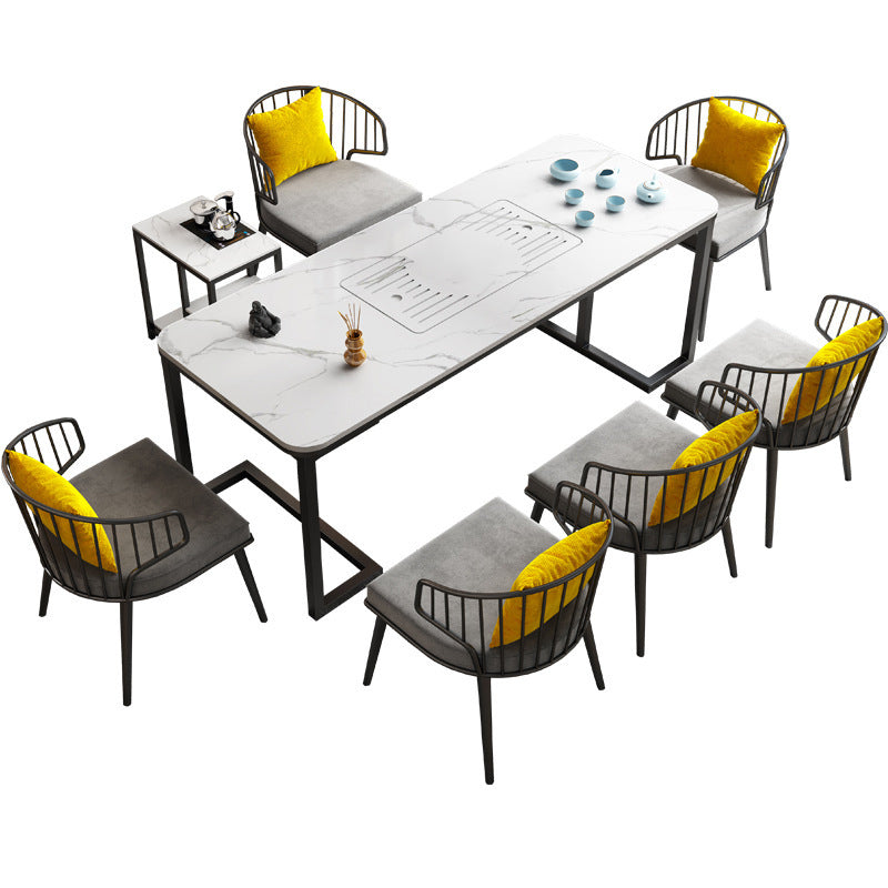 Sillas de comedor tapizadas grises sillas de brazo de metal windsor