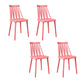 Nordic Style Armless Side Chairs Slat Back Chair with Plastic Legs for Home Use