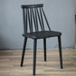 Nordic Style Armless Side Chairs Slat Back Chair with Plastic Legs for Home Use