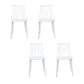 Nordic Style Armless Side Chairs Slat Back Chair with Plastic Legs for Home Use