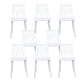 Nordic Style Armless Side Chairs Slat Back Chair with Plastic Legs for Home Use