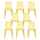 Nordic Style Armless Side Chairs Slat Back Chair with Plastic Legs for Home Use