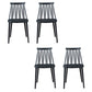 Nordic Style Armless Side Chairs Slat Back Chair with Plastic Legs for Home Use