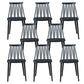 Nordic Style Armless Side Chairs Slat Back Chair with Plastic Legs for Home Use