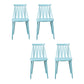 Nordic Style Armless Side Chairs Slat Back Chair with Plastic Legs for Home Use