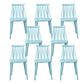 Nordic Style Armless Side Chairs Slat Back Chair with Plastic Legs for Home Use