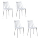 Nordic Style Armless Side Chairs Slat Back Chair with Plastic Legs for Home Use
