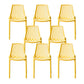 Nordic Armless Side Chairs Slat Back Chair with Plastic Legs for Home Use